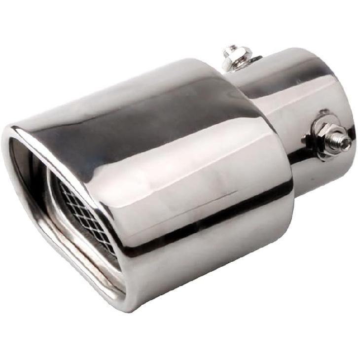 

2.5 inch Inlet Stainless Steel Exhaust Tip 2.5 Inside Diameter Universal Bolt/Clamp-On Design Silver Tail Pipe Tip (Curved) Straight