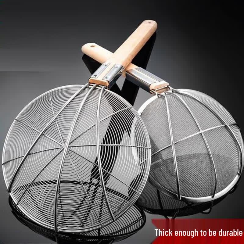 JINGRUIXIANG Stainless Steel Skimmer with Wood Handle