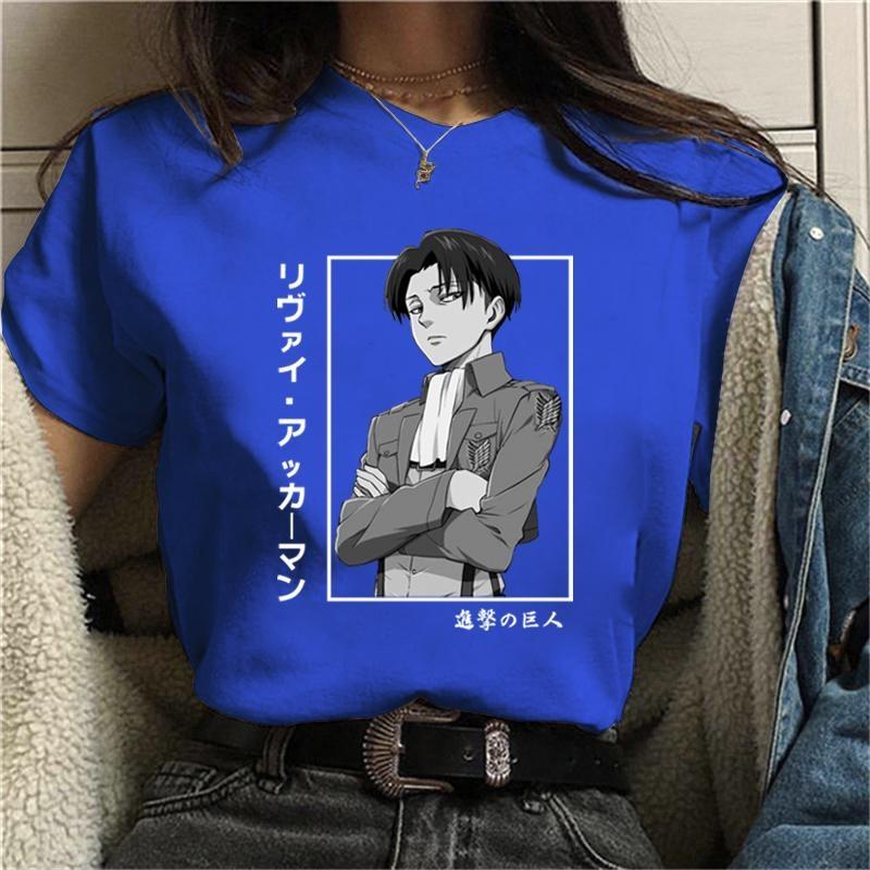 New Levi Ackerman T Shirt Fashion Anime Harajuku Tees Casual Round Neck Loose T Shirt