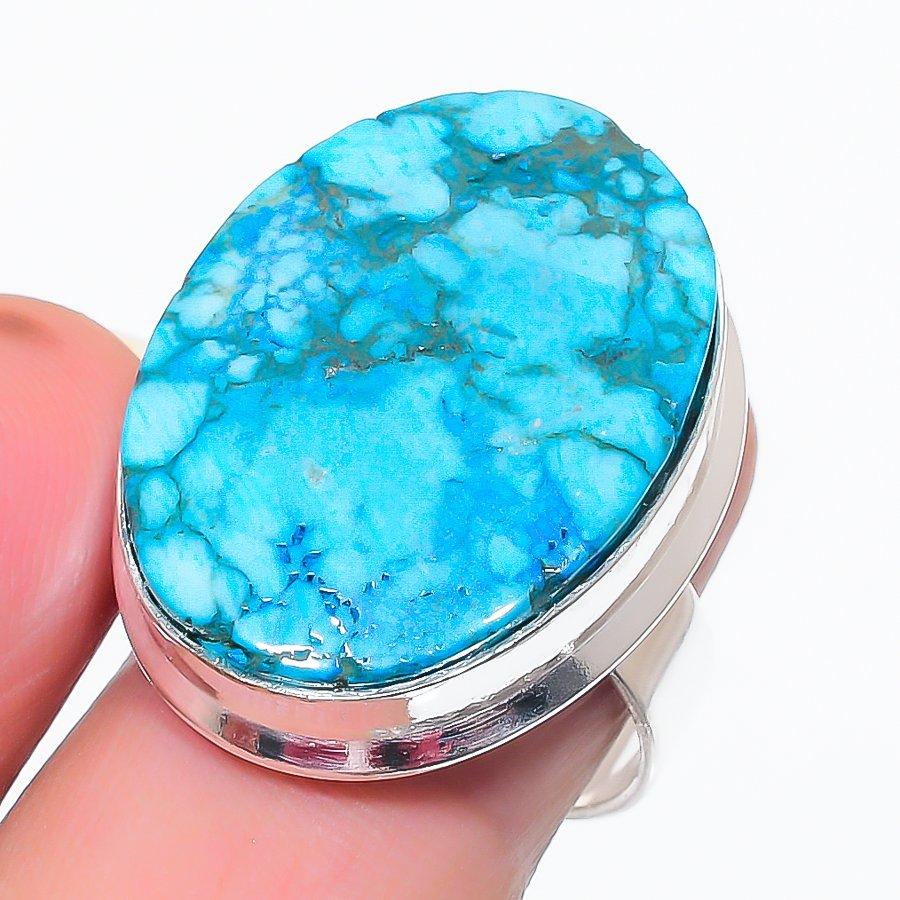 

Natural Tibetan Turquoise Gemstone 925 Sterling Silver Jewelry Ring Size 8 g4h54