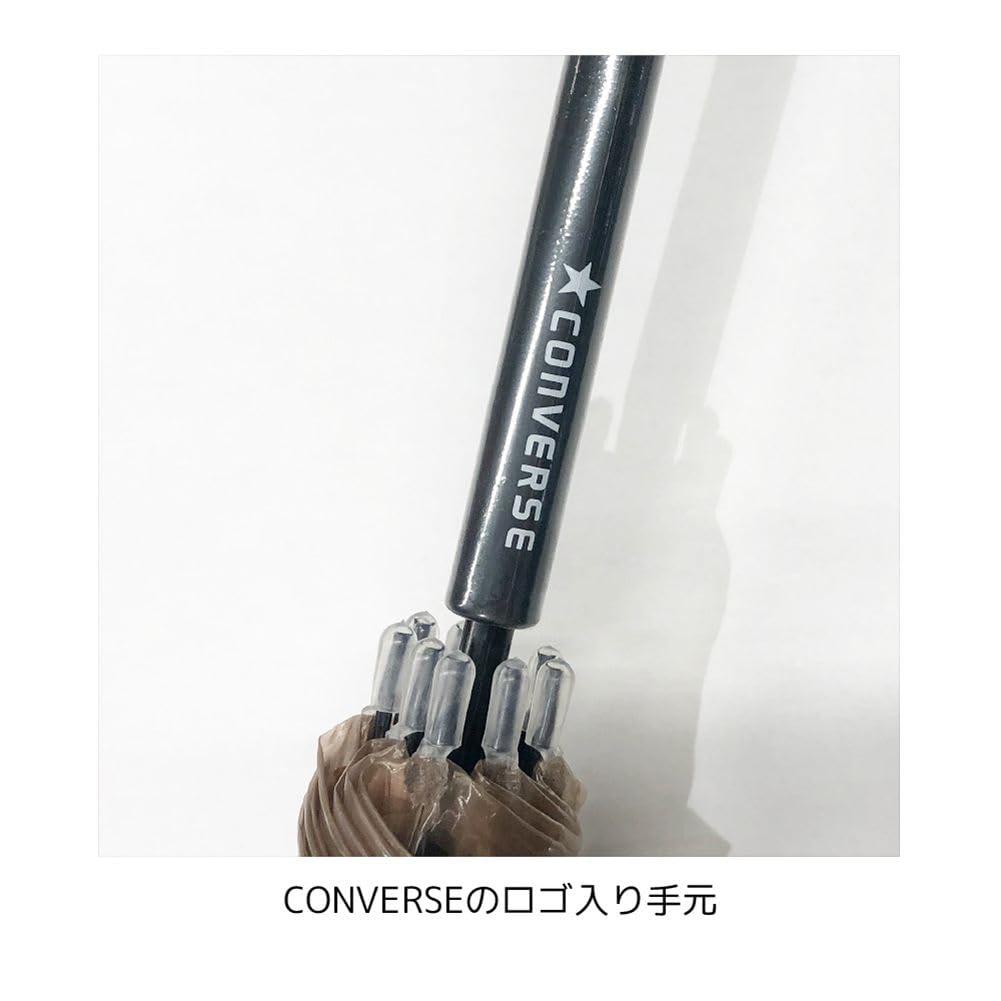 Ogawa Converse Aurora Long 8 Shiny Clear Manual Safety 20250 Umbrella, Vinyl, 59cm, Ribs, White, Umbrella, Opening, Cover,