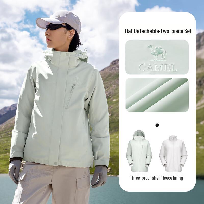 CAMEL Women s Outdoor 3-in-1 Waterproof Windproof Mountaineering Jacket S
