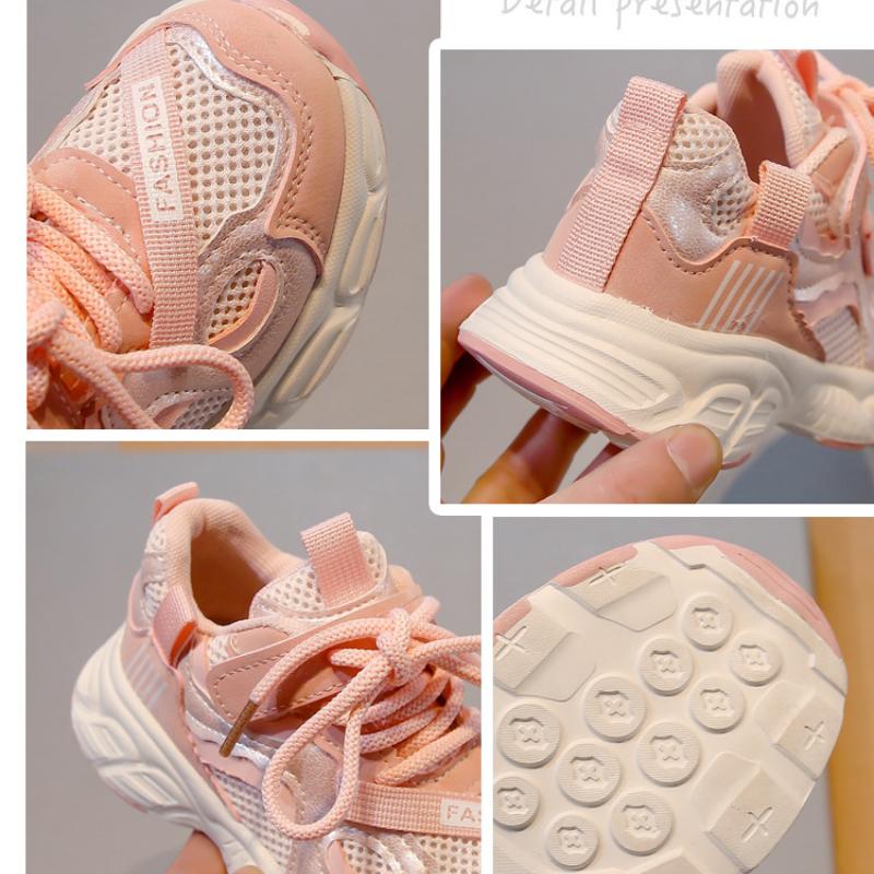 New Double Mesh Children's Running Ultra-light Breathable High-value Comfortable Soft-soled Sports Shoes