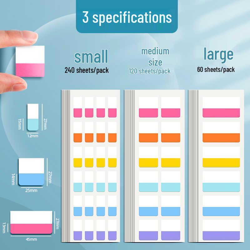 Gradient Morandi Sticky Tabs: Vibrant Index Labels & Bookmarks for Students