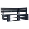 Corner Bench - vidaXL - Garden Pallet - Solid Wood - Black - 110x65x55 Cm