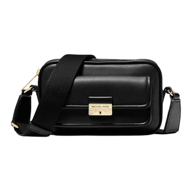 

Michael Kors MK Bradshaw Brand Gold Engraved Logo Leather Camera Crossbody Bag Mini Women bags Black 35R5G2BC0L-BLACK Gift Set(Basic Set+Box+Shopping Bag)