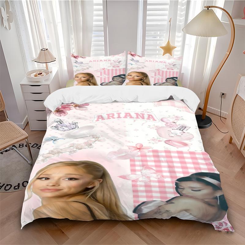 3-teilige rosa florale Ariana-Thema Bettwäsche-Sets für alle Größen Neue 3D-bedruckte Bettdecke Decke Bettbezug Kissenbezug Schlafzimmerdekoration