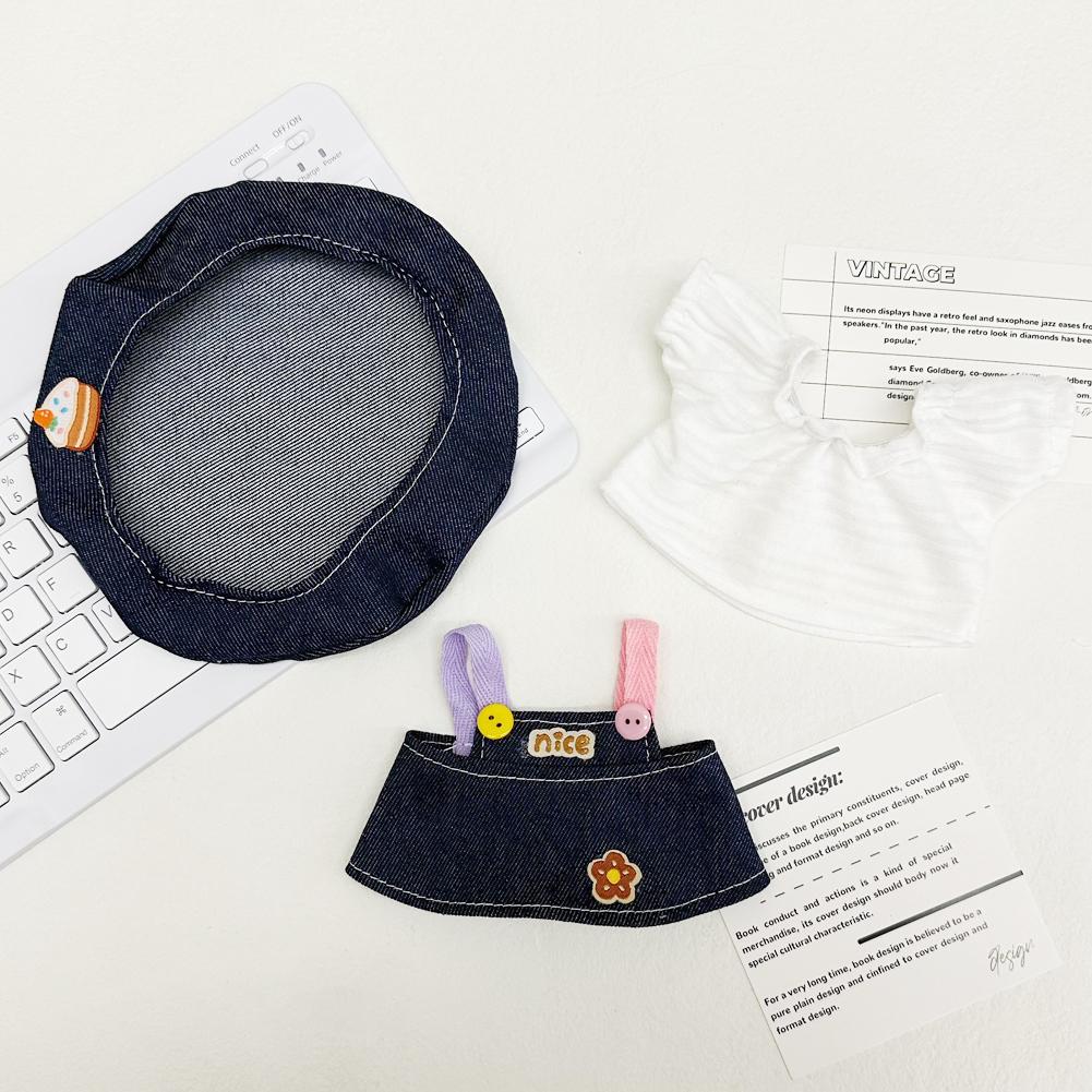 Para 20CM Algodão Boneca Macacão Desenho Animado Boneca de Pelúcia Substituição Roupa Brincando Acessórios Casa Mini Roupas