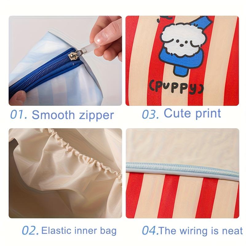 1pc Travel Portable Bra Storage Bag Women Underwear Organizer Bags Large-Capacity Cute Puppy Print Lingerie Storage Bags