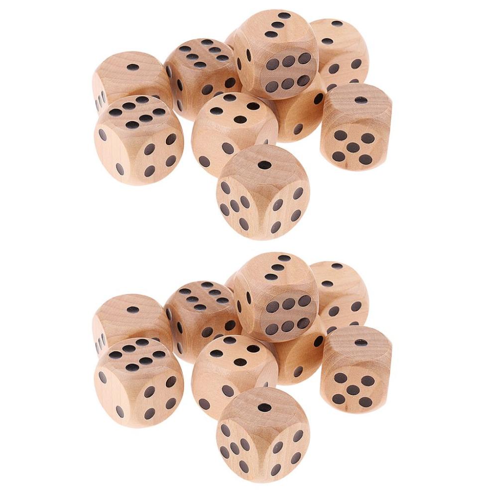 Game 20mm Desktop Game Game Toys Playing Games Wooden Dice D6 Dice Square Point Dice 6 Sided Dice