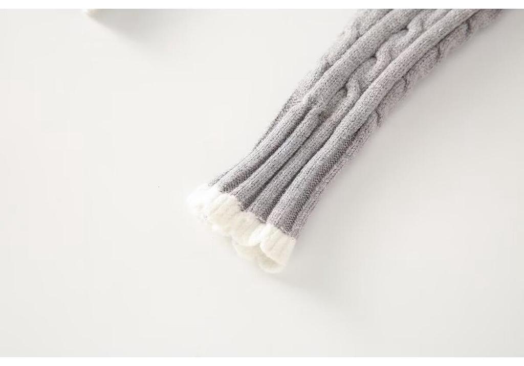 2024 Autumn/Winter European Light Fluffy Knit Stand Collar Zip-Up Cardigan Sweater