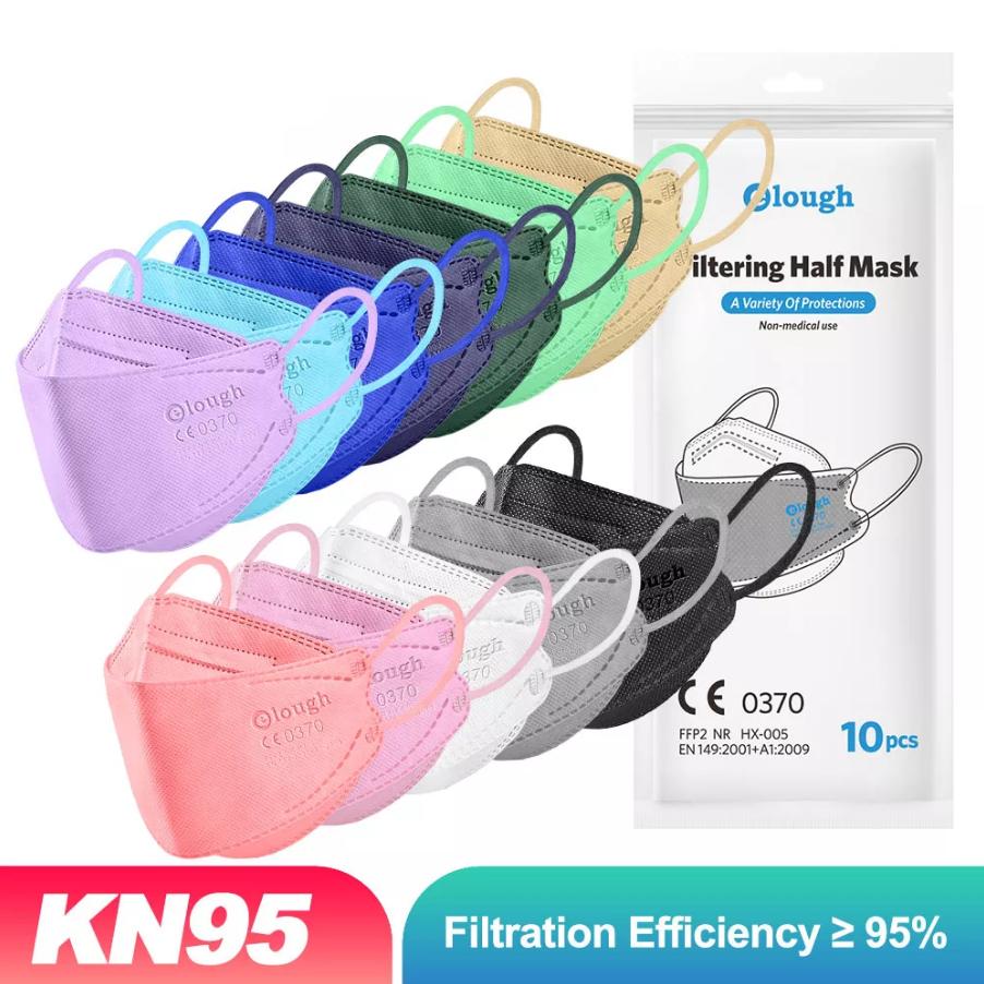 

10-100PCS FFP2 KN95 Сертифицированная гигиеническая защита безопасности Здоровье Одобренная дыхание Пылезащитная дыхательная маска