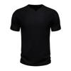 Herren Sommer V-Ausschnitt Kurzarm T-Shirts Herren Sommer Lässig Mode Atmungsaktive Kurzarm T-Shirts