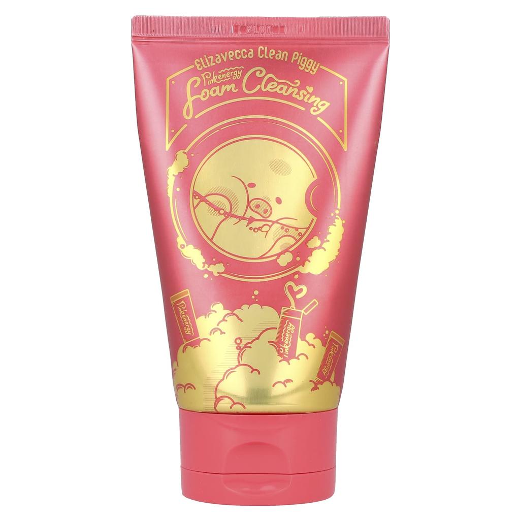 Elizavecca Clean Piggy Pink Energy Foam Cleansing, 4.06 Fl Oz (120 Ml)