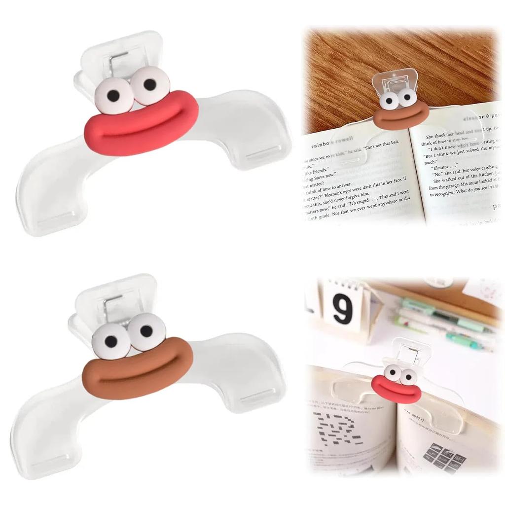 Stationery clip 2-piece set plastic transparent textbook cute clear convenient easy use food storage document paper office supplies home bookstore