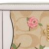 Coach Card Case 11 Floral Print Signature Coated Canvas And Smooth Leather Zipper Card Holder Women Accessories Gold Light-Khaki CR971-IMOTV