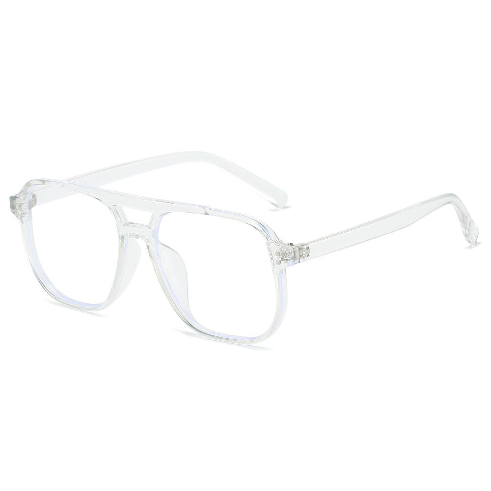 

Ретро мужские и женские квадратные очки для близорукости с двойным лучом, оправа для уличной съемки, прозрачное цветное поликарбонатное плоское зеркало white film