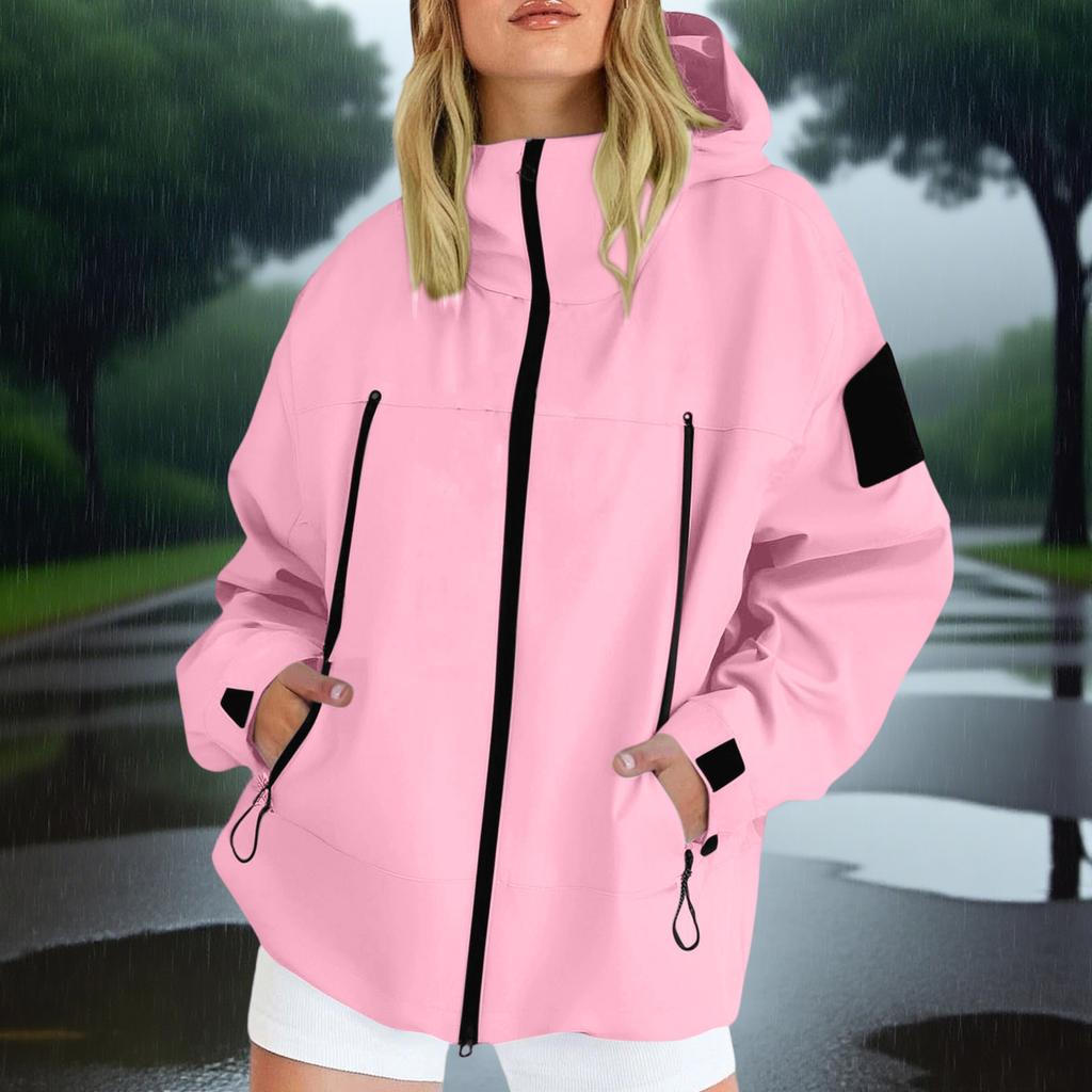 Women's Loose And Comfortable Solid Color Long Sleeved Zipper Hooded Sweatshirt