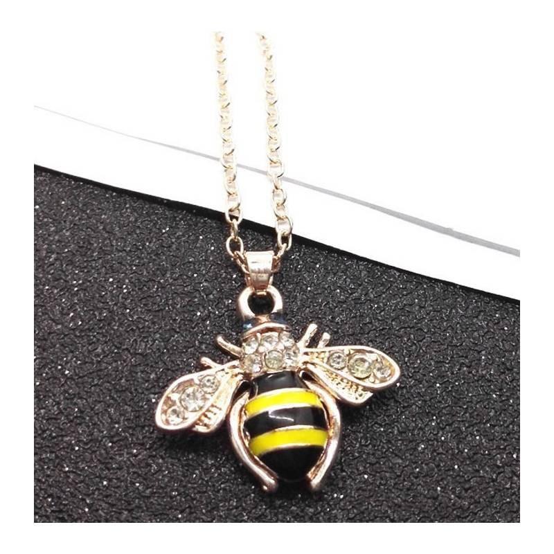 Stunning European And American Style Bee Necklace With Brilliant Rhinestones And Adjustable Chain Length