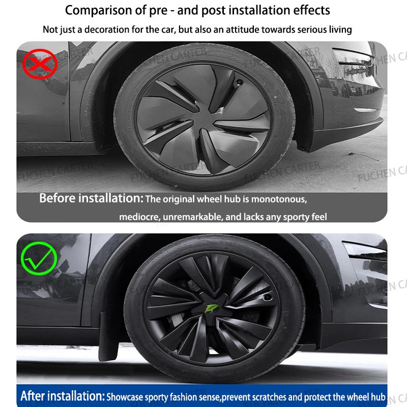 4PCS Hub Cap For Tesla Model Y Juniper 2025+ Car Replacement Wheel Cap 19 Inch Performance Automobile Hubcap Cover Accessories