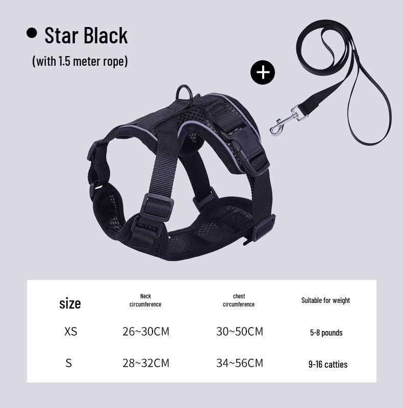 Reflective Breathable Anti-Escape Cat Harness & Leash Set for Small Pets