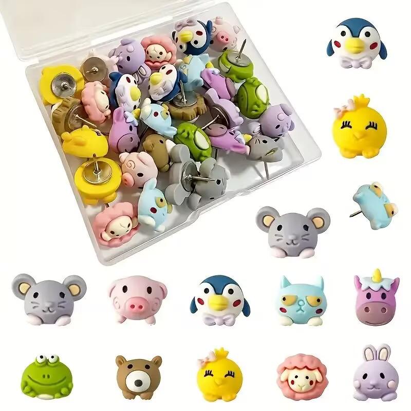 

Cute Cartoon Animal Push Pins for Cork Boards and Photo Walls 10 pieces/box