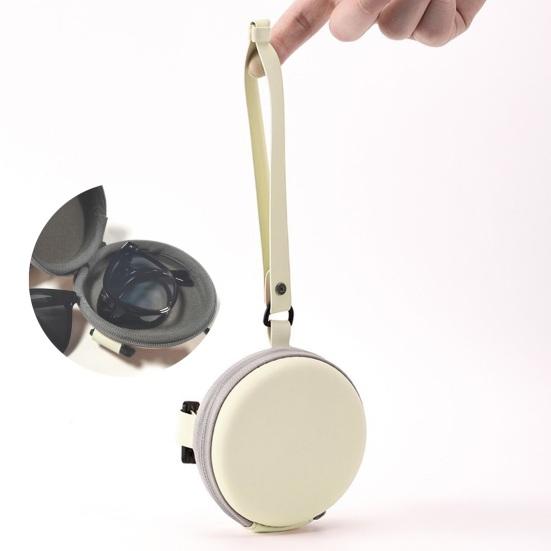 

Защитите свой футляр для очков Портативный чехол для солнцезащитных очков из искусственной кожи с застежкой-молнией и ремешком для путешествий бежевый