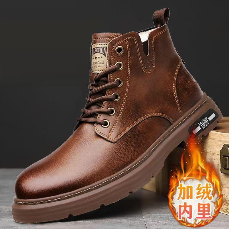 Botas curtas masculinas tendência moda botas de trabalho britânicas casuais plus size versão coreana sapatos masculinos versáteis