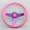 NEW JDM 14inch ABS Steering Wheel Neo Chrome Spoke Black White Pink Racing Sports Steering Wheel