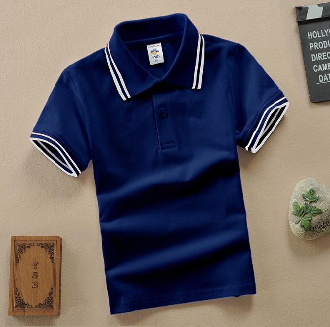 Dziecięcy Krótki Rękaw Lato Odzież Dziecięca Średnia Duża Dziecięca Koszulka Bawełniana Paski Koszulka Polo