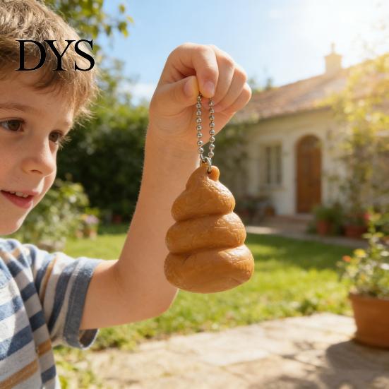 Keychain Fidget Toy Funny Poop Squeeze Realistic Soft Stress Reliever with Clip Relief Slow-Rising Humorous Prank Gift for Friends Bag Charm