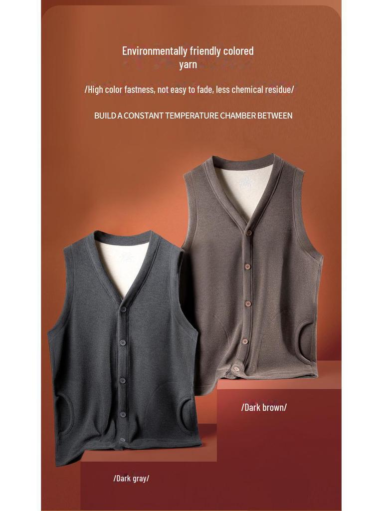 [Ultrawarm] Herrenweste aus Seide, Wolle und Samt für Herbst/Winter – perfekt für Menschen mittleren und höheren Alters.