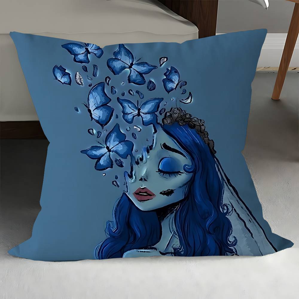 C-Corpse Bride Cartoon Personalized Picture Text Home Decorative Pillows Household Gifts 45x45cm
