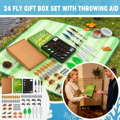 Merry Christmas Advent Calendar Fishing Christmas Countdown, Fishing Tackle Advent Calendar For Fish Adult Men Teen Boys 24-Day Countdown