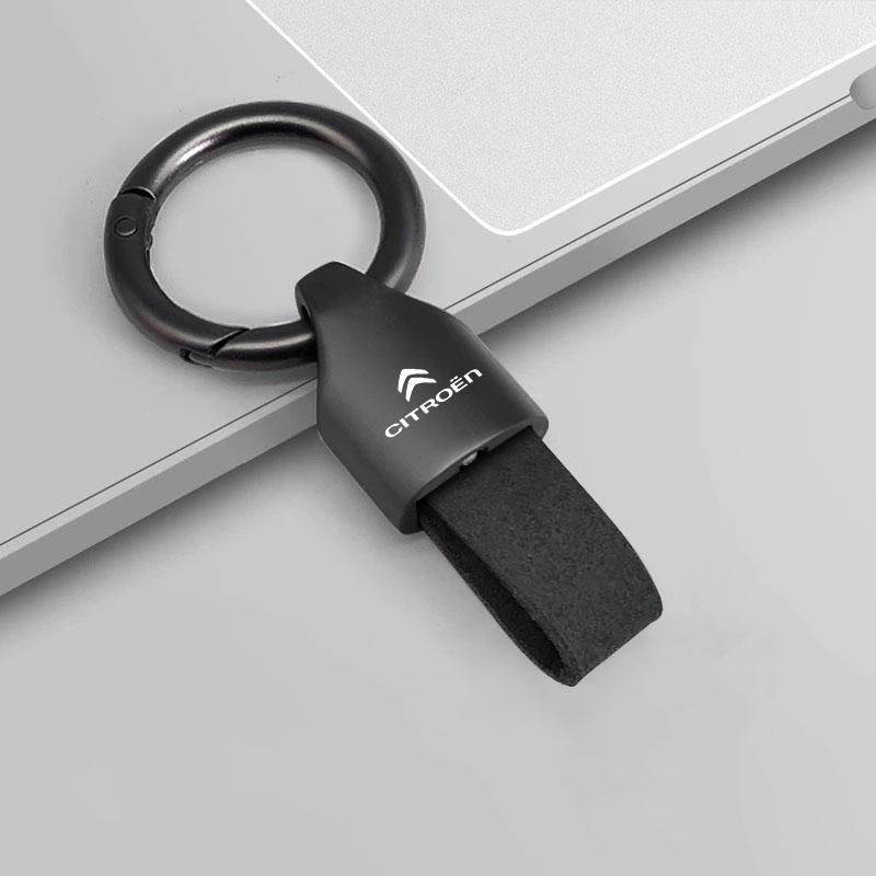 Bil Logotyp Nyckelring Mocka Nyckelring Nyckelring För Citroen C4 C3 C5 C5X e-C4 X e-C3 C-Crosser C-Elysee C1 Berlingo C6 C2 Tillbehör