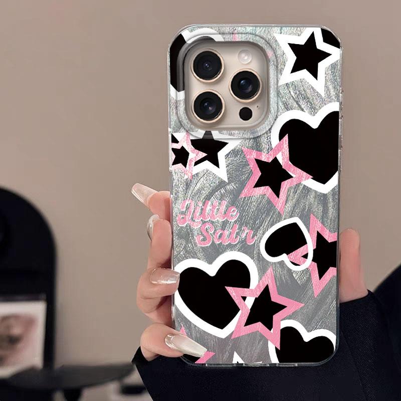 Case For IPhone 16 16 Pro Max 5G Phone Cover Graffiti New Pink Love Butterfly Knot Rose Patterns Luxury Bumper For IPhone 16