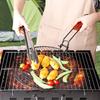 Spot Removable Non-Stick BBQ Grill Rack with Wooden Handle for Sausage, Fish, and Corn