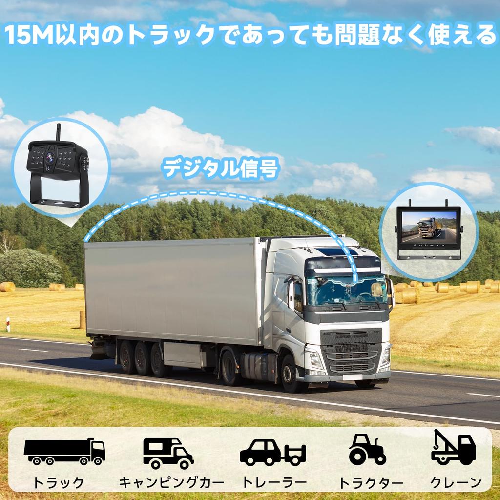 Tonowu Wireless Backup Camera Monitor 24V Backup Backup Truck IPS Split Screen Digital Image Recording Warranty Set, Camera, 7-inch Monitor, Camera,