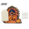 Openable Miniature Door Ornament Halloween Mouse Hole Wall Decoration, Retro Arched Fairy with Pumpkin Tale Garden & Flower Decor, for Holiday