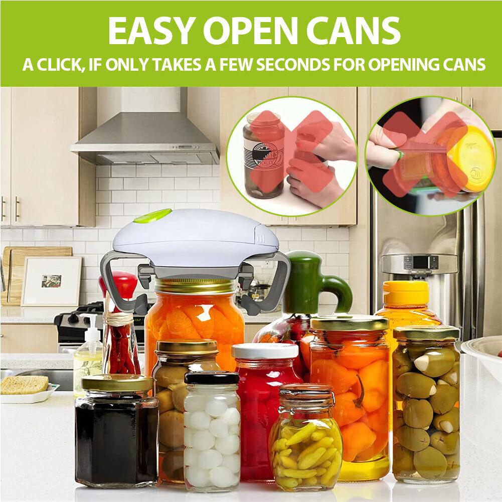 Household Automatic Jar Opener One-Button Automatic Bottle Cap Opener Handheld Jar Can Tin Opener Restaurant Kitchen Bar Tools