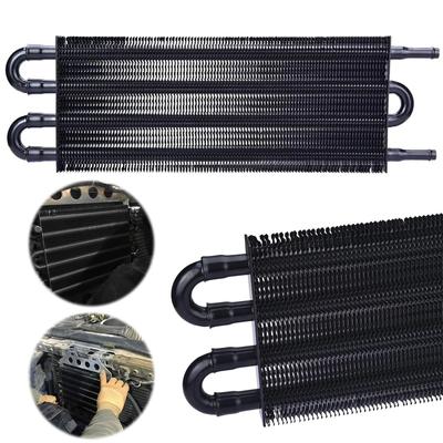 4-Rijige Universele Transmissieoliekoeler Kit met Buis en Slang Montagekit Aluminiumlegering Radiator Transmissie Motor Koeler