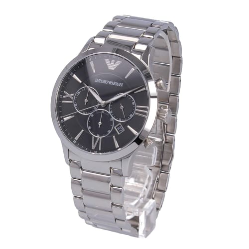 EMPORIO ARMANI Men's Quartz Chronograph Watch, Metallic Silver/Black, AR11208