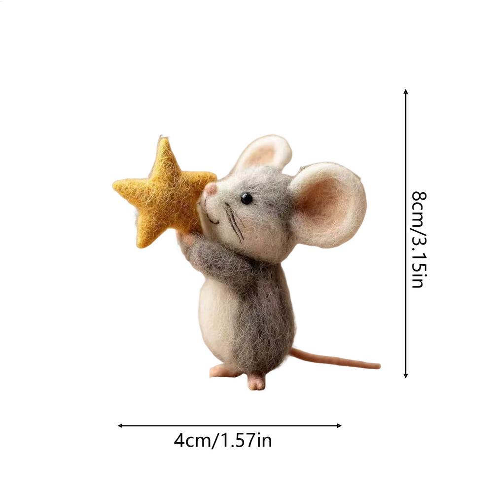 

Felt Mice Toy Set 3.1 Inch Cute Tabletop Decor for Easter Holiday Home Fireplace Mantel Bookshelf Shelf Desktop Decoration Gift червоний