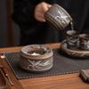 Vintage Handmade Coarse Pottery Tea Warmer Home Kiln Change Gold-Plated Candle Heating Insulated Tea Warmer Tea Dryer