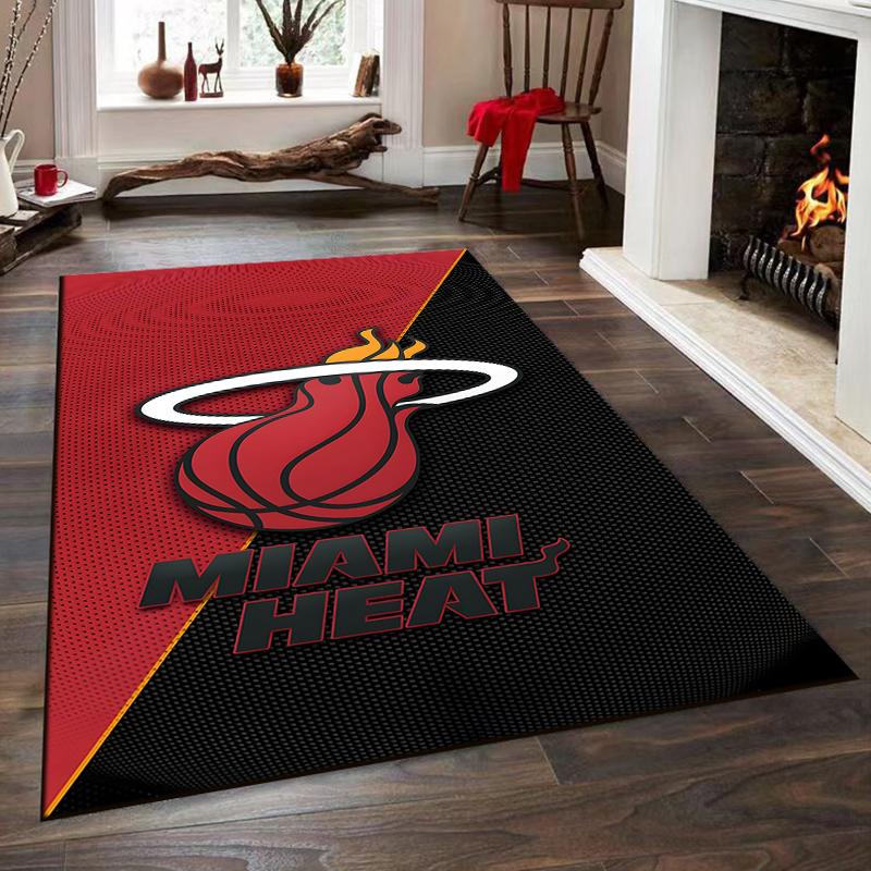 Miami Heat Basketball Logo Rug Non-slip Rug Suitable for Living Room and Bedroom Sofas