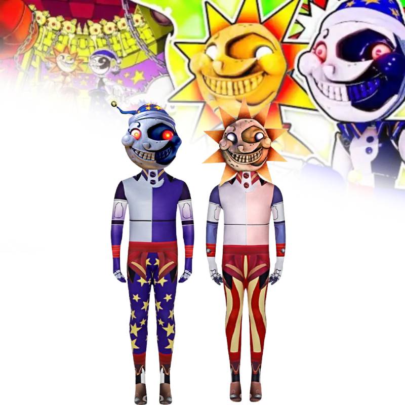 At Nights Five Freddys Security Breach Sun Moon Cosplay Jumpsuits Gift Costume
