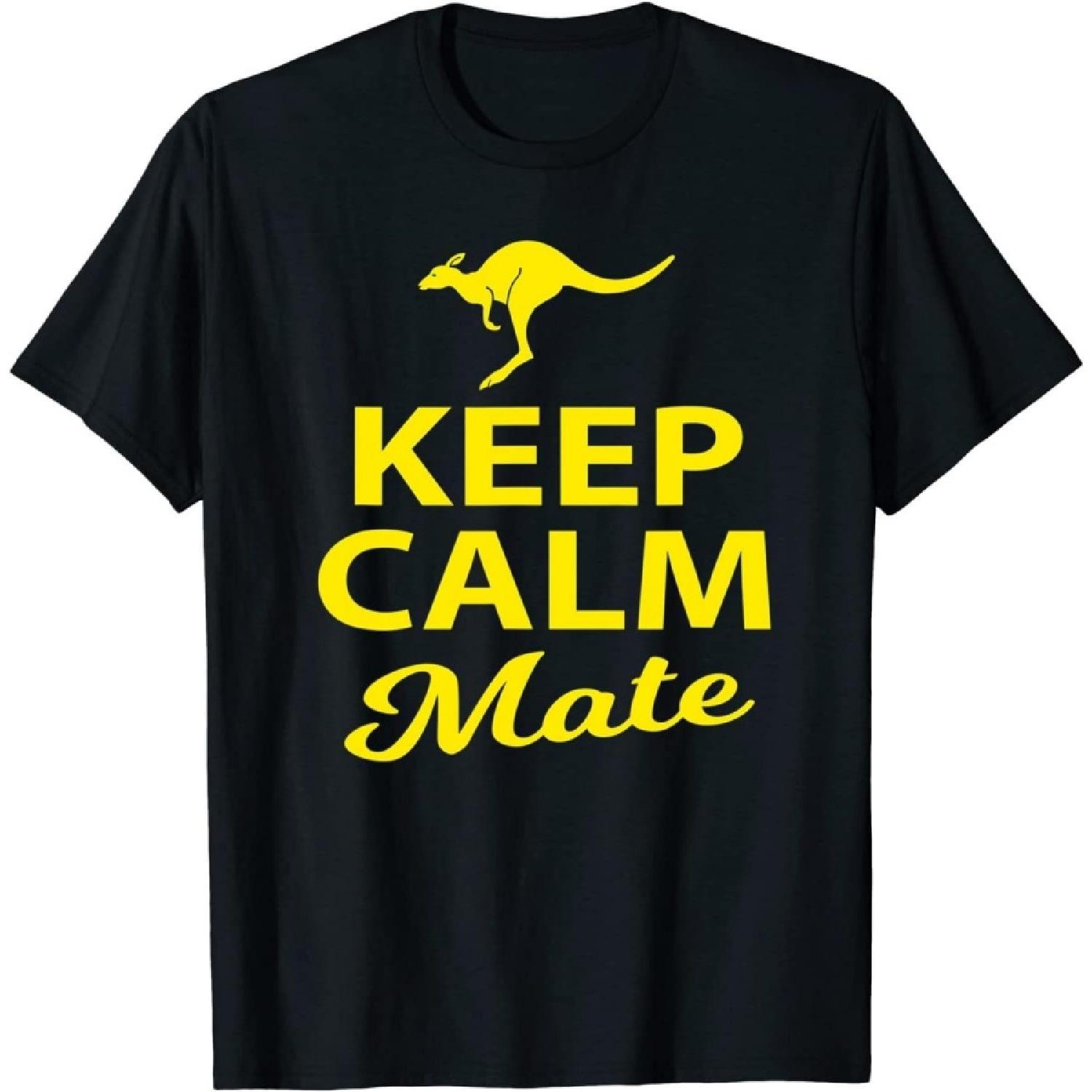 Keep Calm Mate Jumping Australian Kangaroo T Shirt, Long Sleeve Shirt, Sweatshirt, Hoodie S