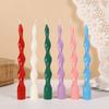25cm Classic Colorful Threaded Long Rod Candle Household Creative Odorless Twisting Rod Wax