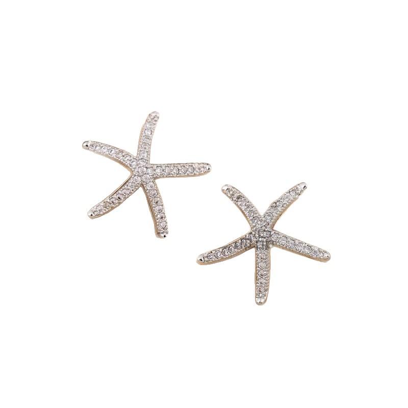 Starfish Rhinestone Earrings: European-American Creative Five-Pointed Star Zircon Jewelry