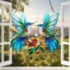 20cm Acrylic 2D Flat Colorful Hummingbird Hanging Pendant Wind Chime Suncatcher Home Window Ornament Garden Decor Car Decoration